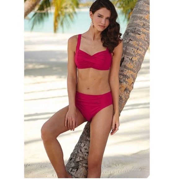 ‼️SALE ‼️ NWT Pink Anita Wireless High-Waisted Slimming Bikini Swimsuit Size 8 - Picture 3 of 5